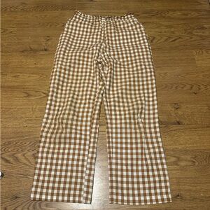 Luke Wullf Brown White Checkered straight cotton Pants size small made in USA